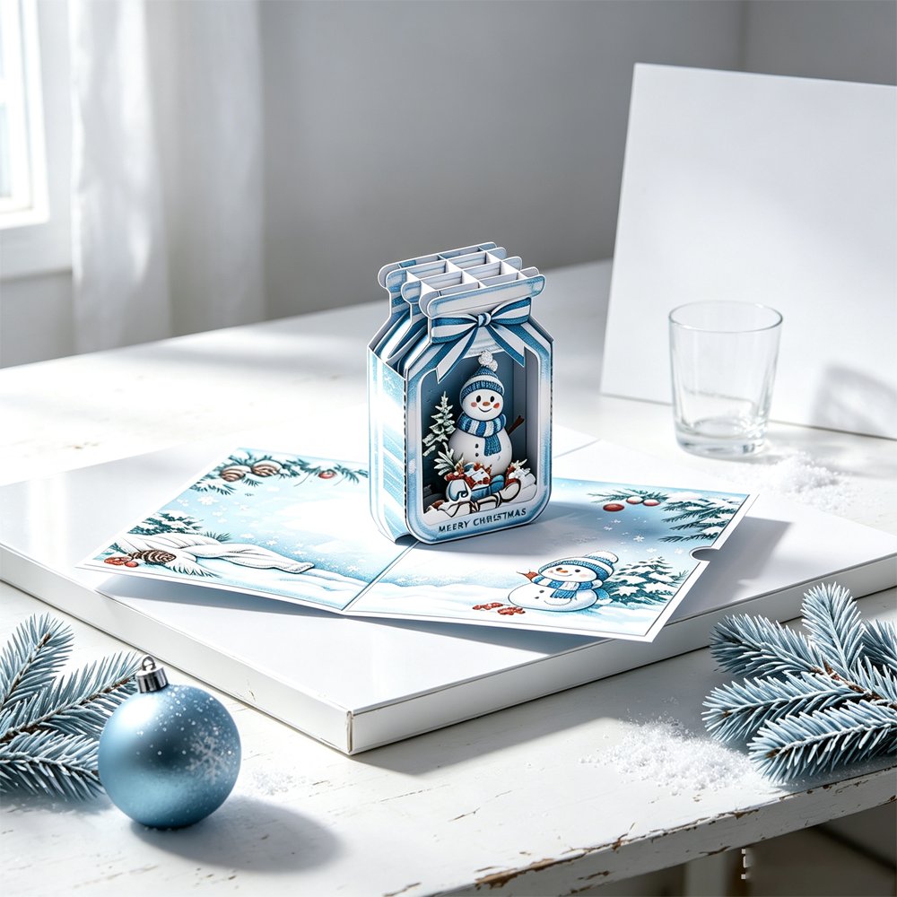 Christmas Snowman 3D Pop Up Card