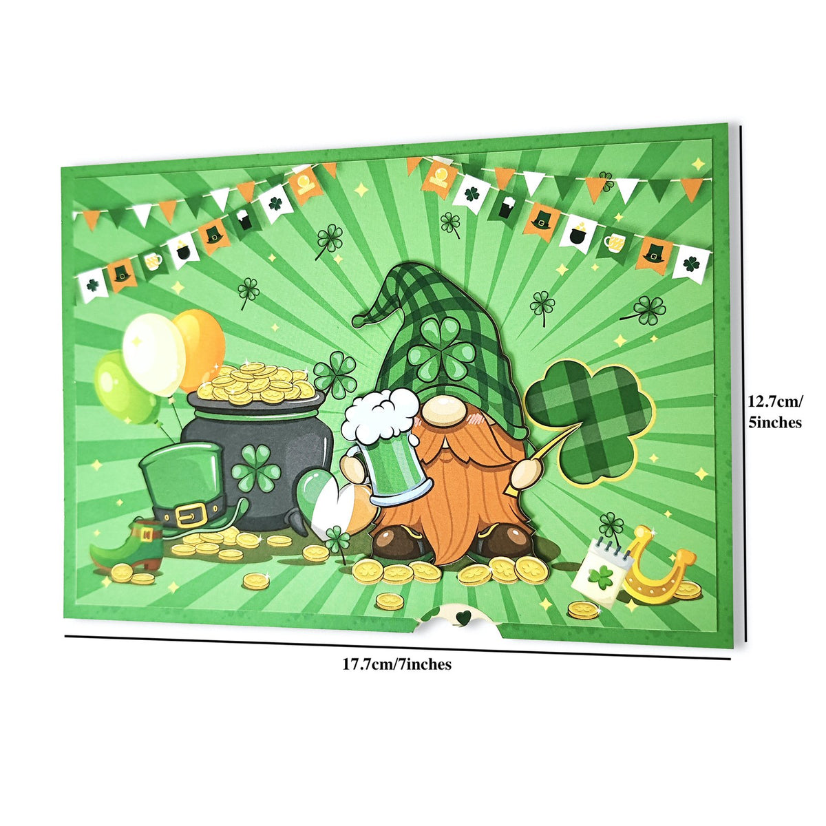 St. Patrick's Day Gnome Flip Pop Up Card