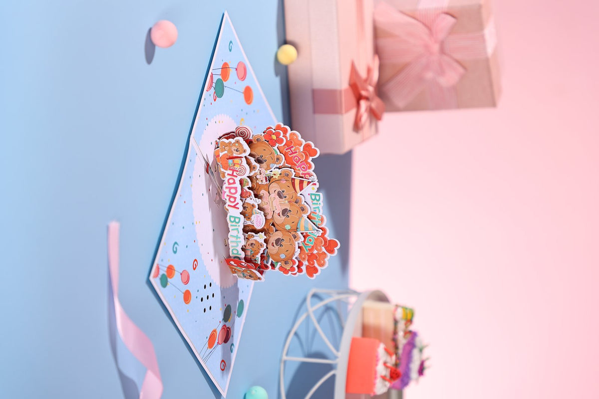 Birthday Bear Music 3D Pop Up Card
