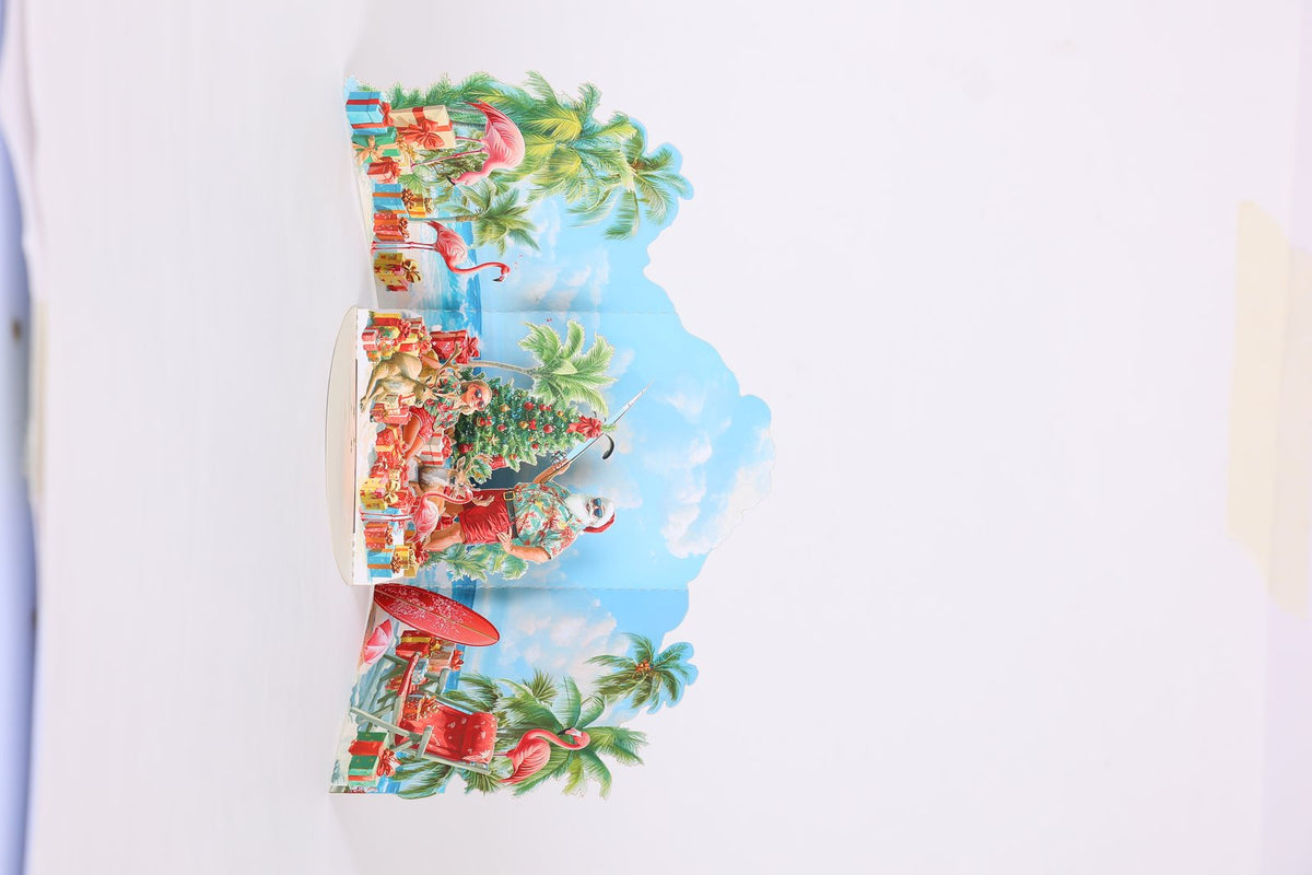 Flamingo Beach 3D Pop Up Card
