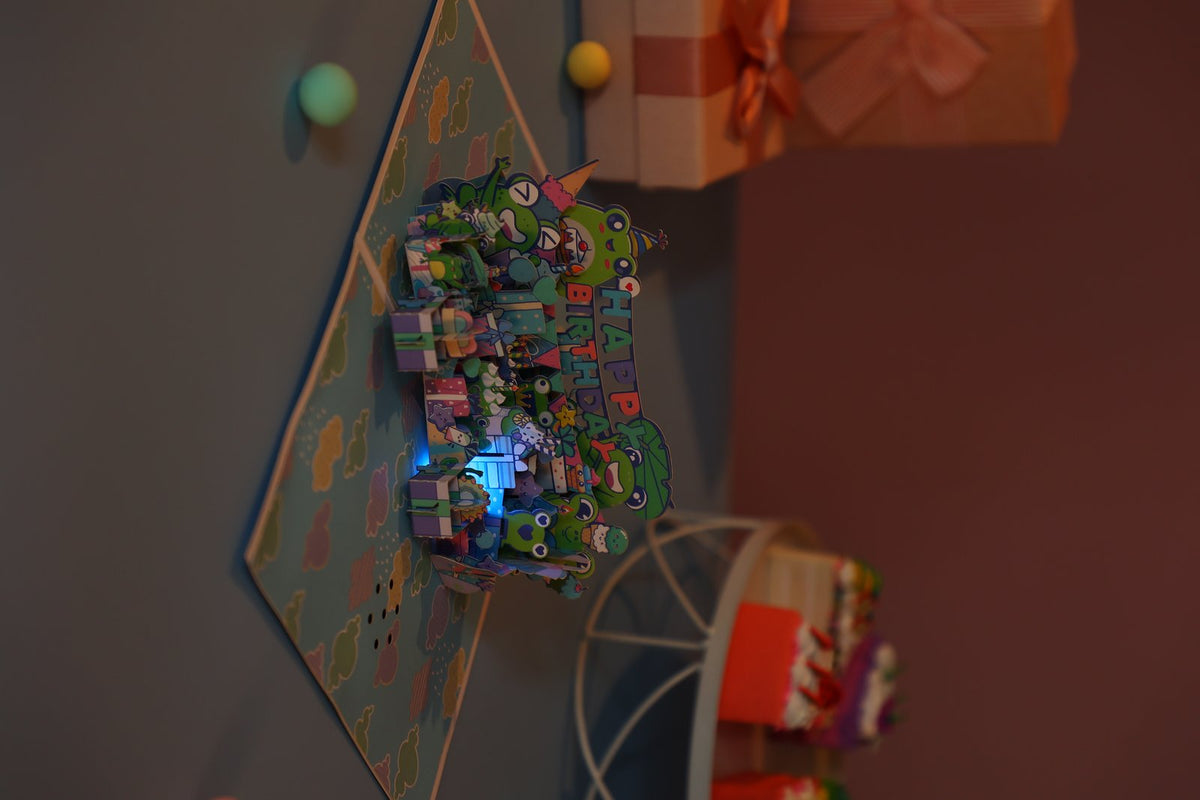 Birthday Frog Music 3D Pop Up Card