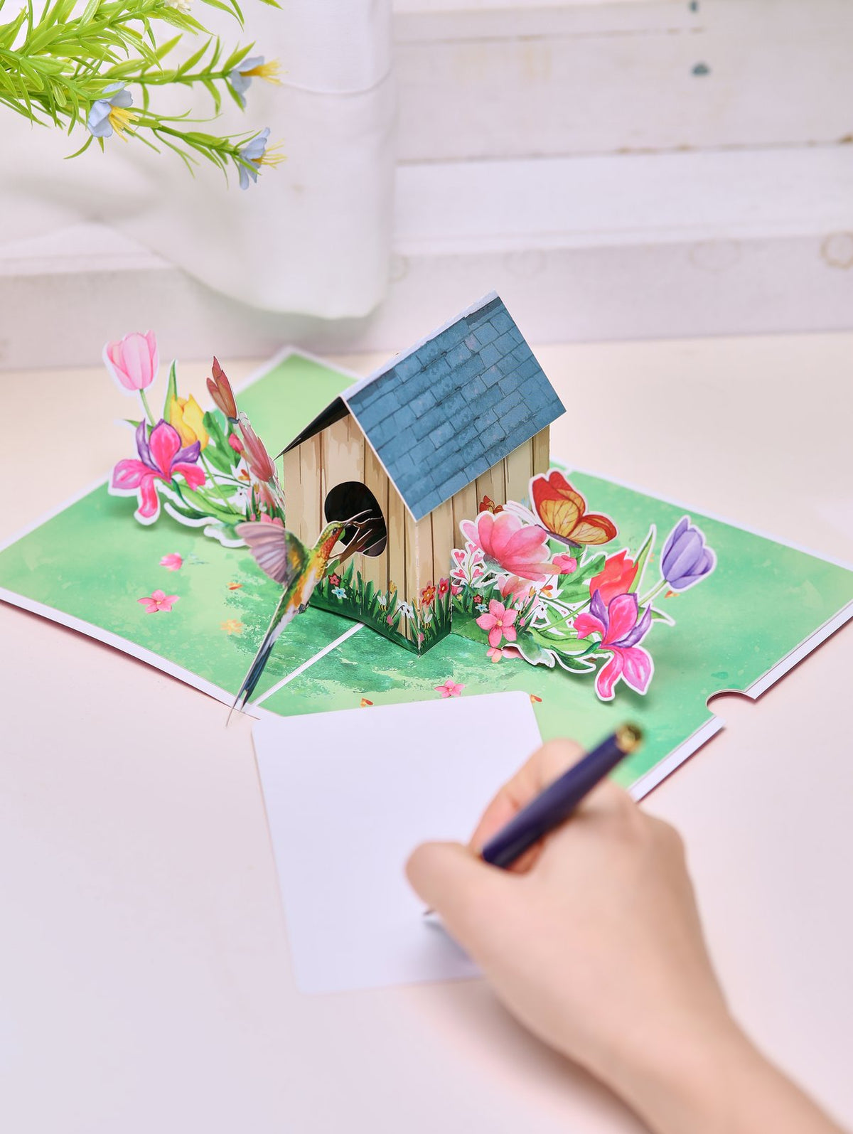 Hummingbird House Greeting Card