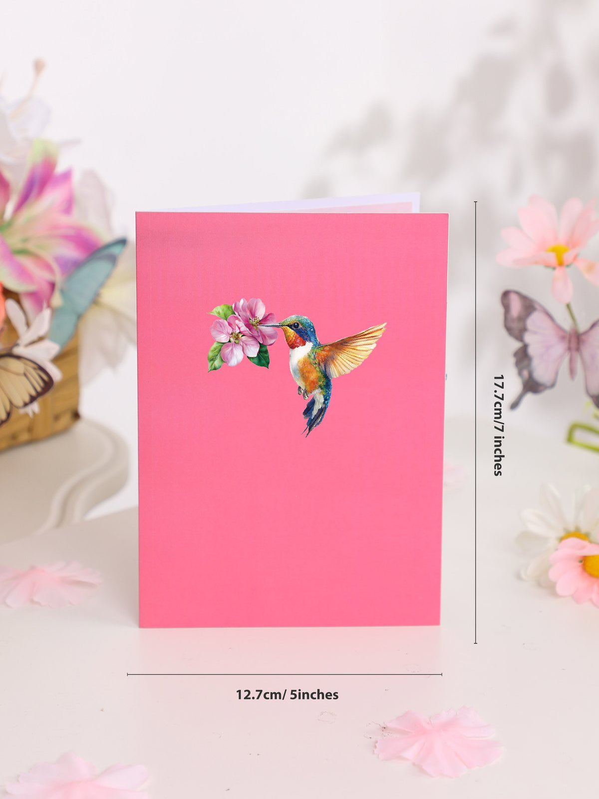 Floral Hummingbird 3D Pop Up Card