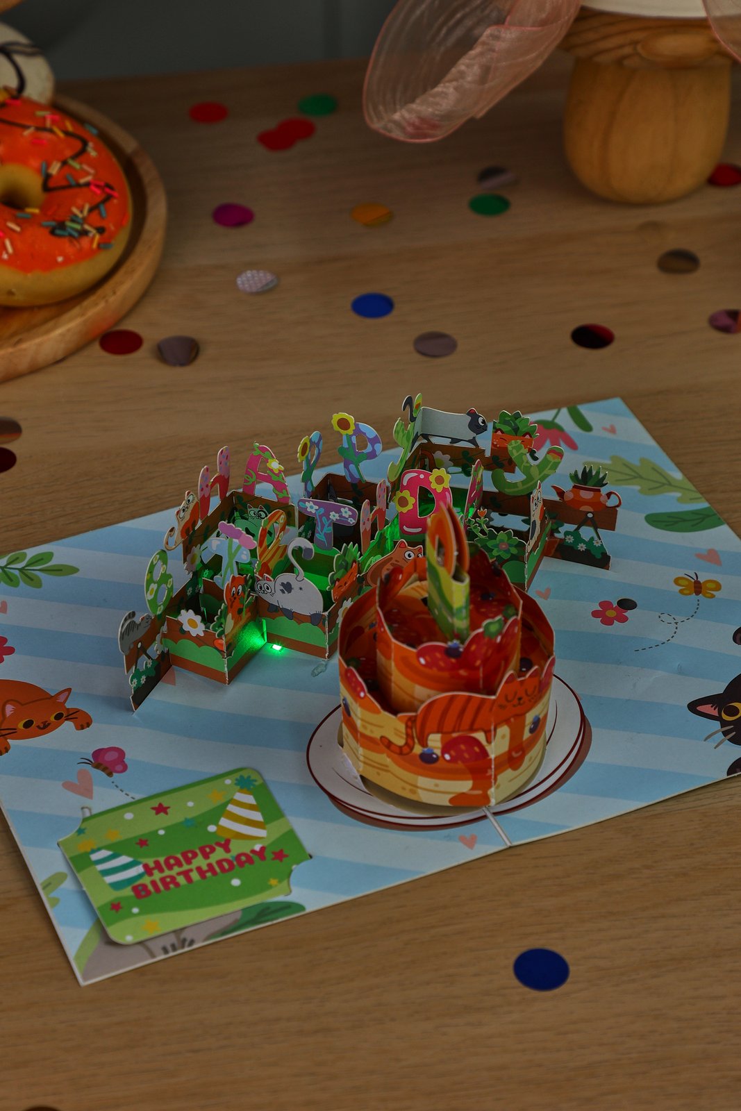 Gardening Cat Music Birthday Greeting Card