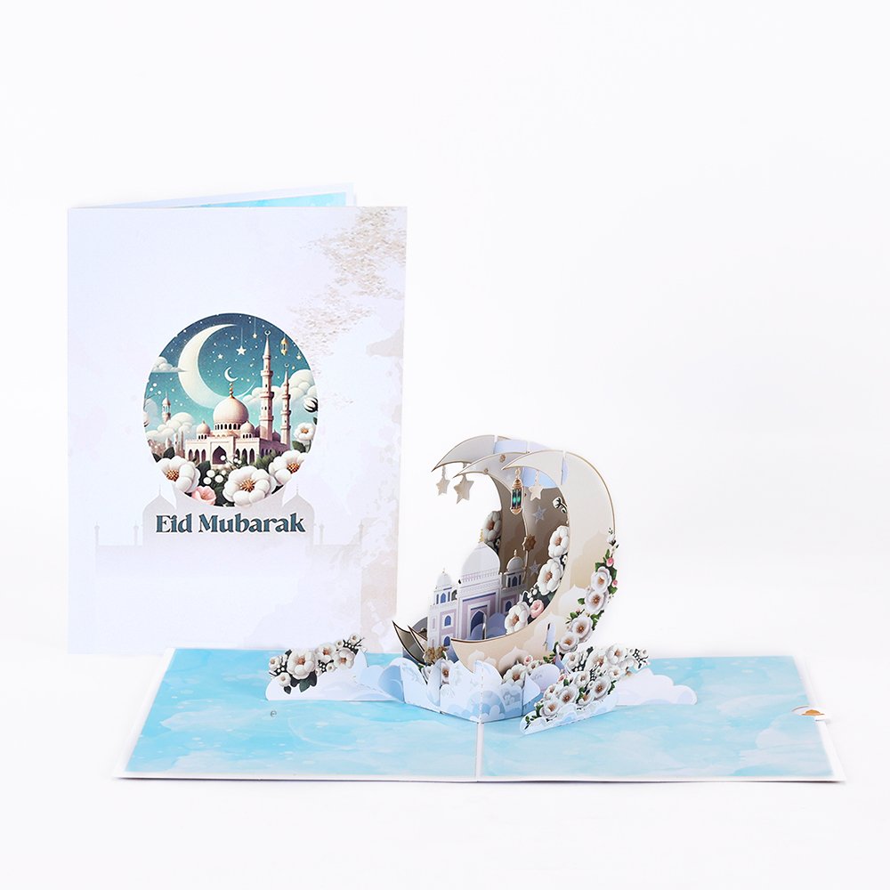 Ramadan Moon Floral Architecture 3D Pop Up Card