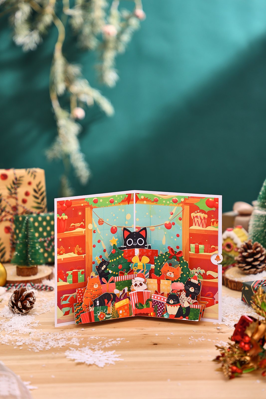 Cat Christmas Party Greeting Card