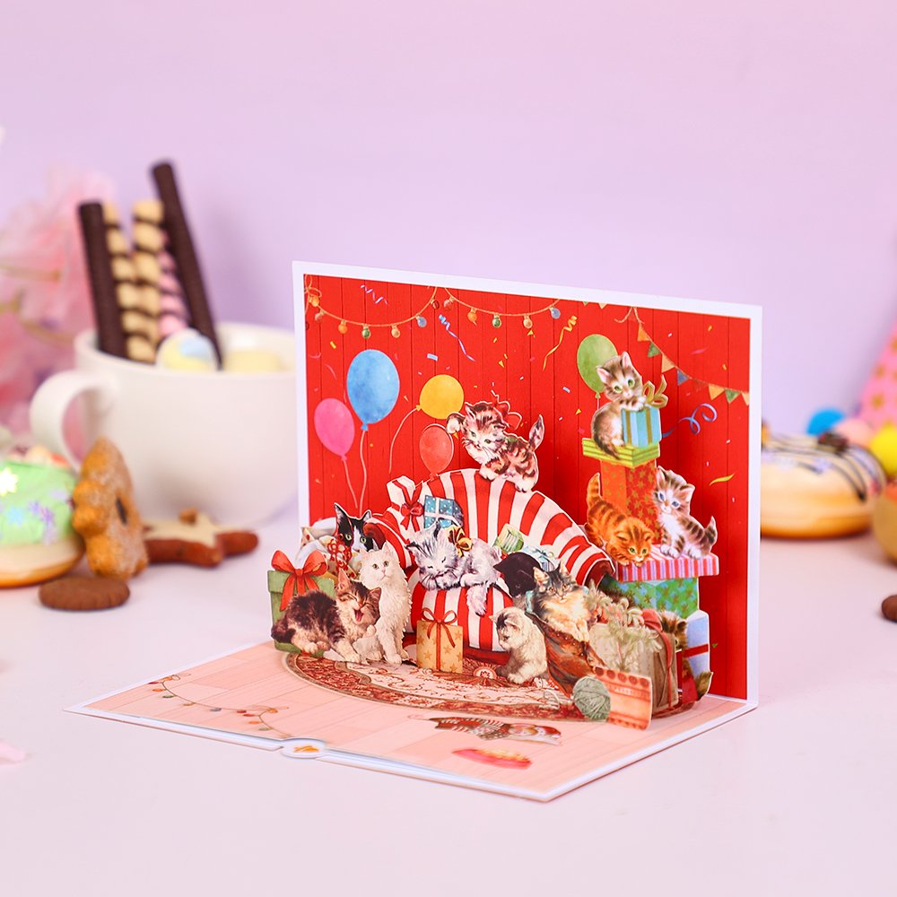 Circus Cat 3D Pop Up Card