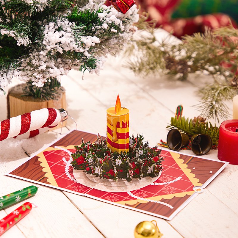 Christmas Candle 3D Pop Up Card