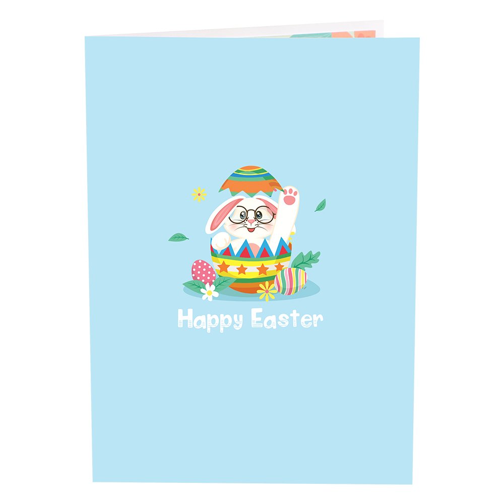 Easter White Rabbit 3D Pop Up Card