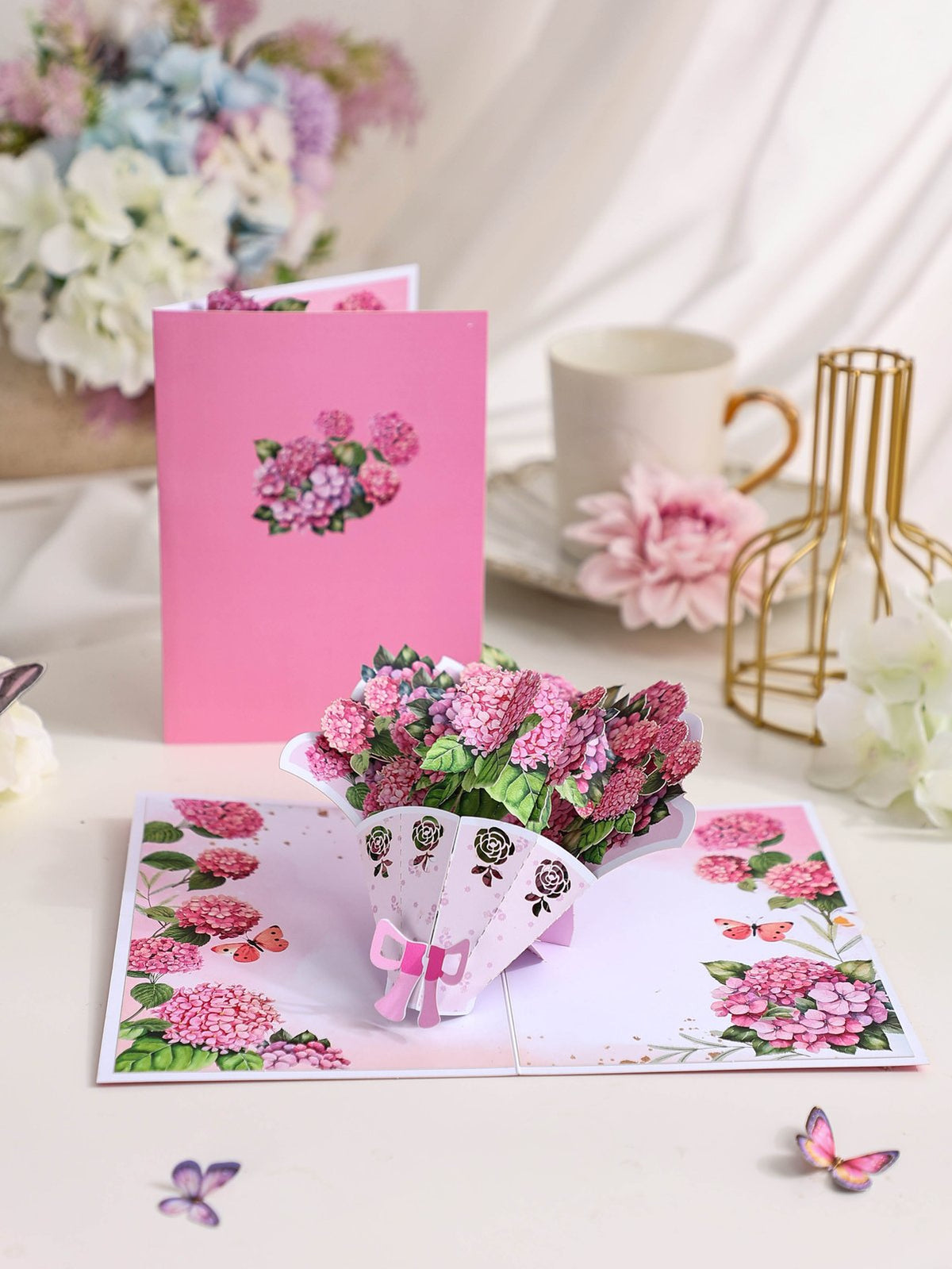 Hydrangea Bouquet 3D Pop Up Card