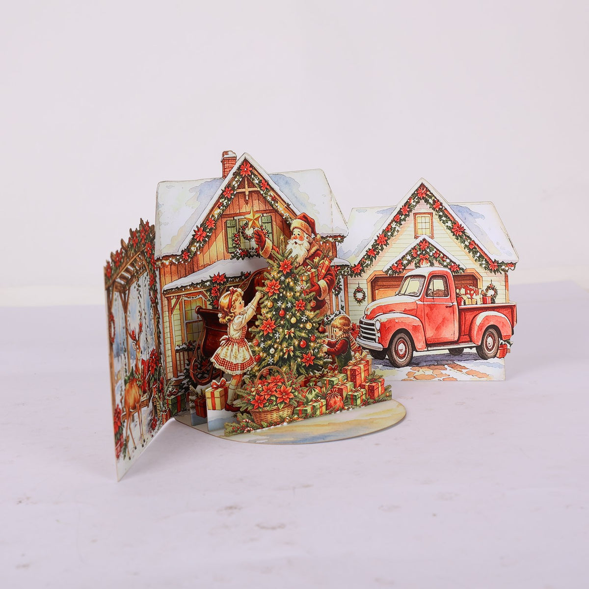 Red Christmas Double Door Pop Up Card