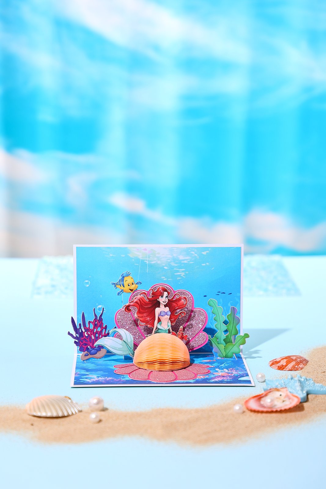 Little Mermaid Pearl 3D Pop Up Card