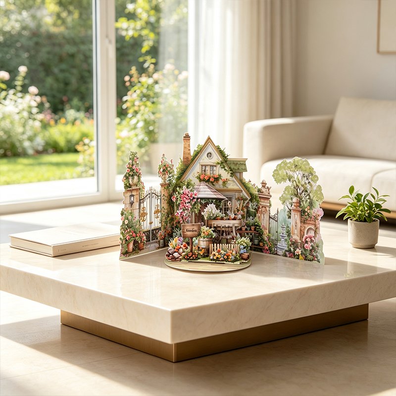 Green Garden Double Door Pop Up Card