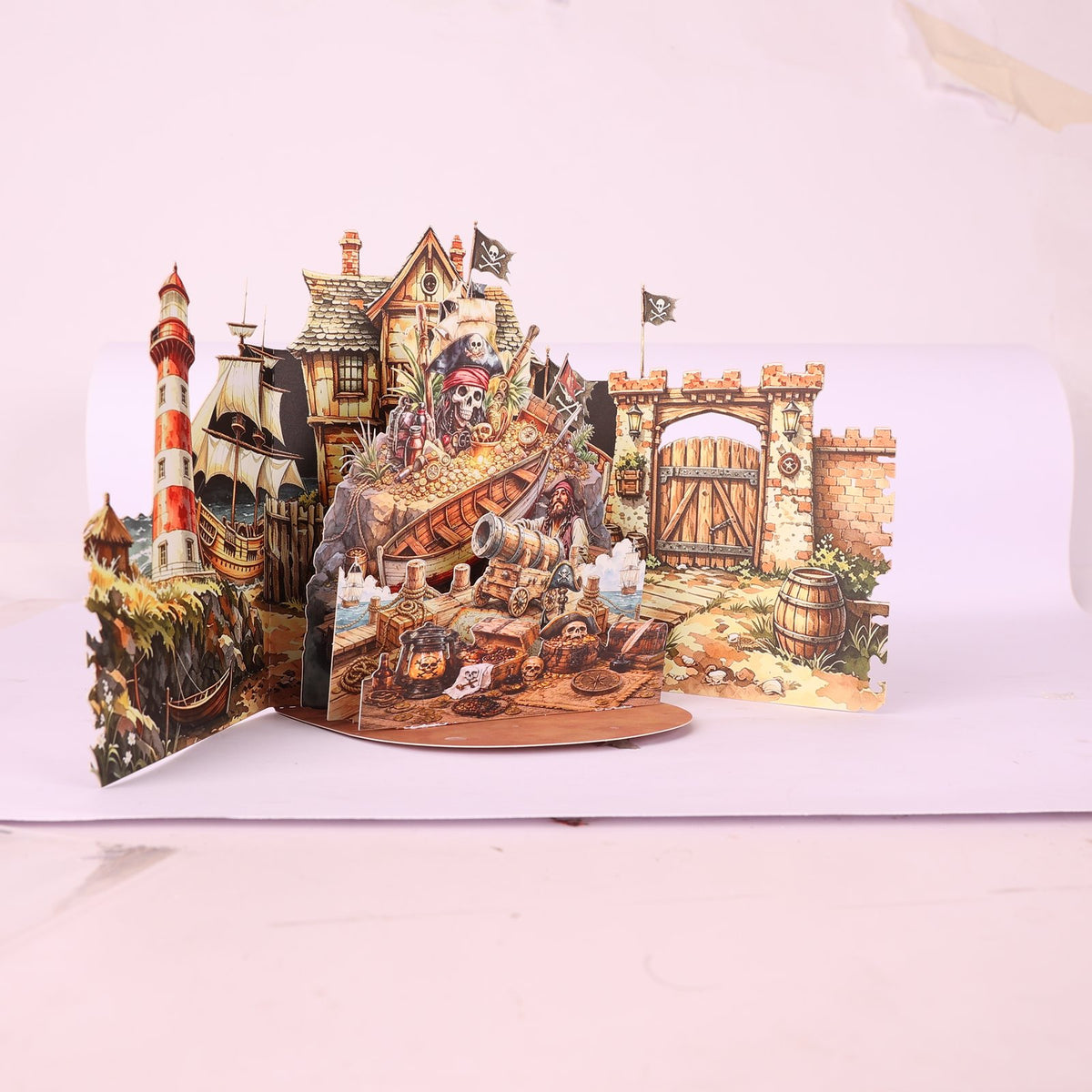 Pirate Theme Double Door Pop Up Card