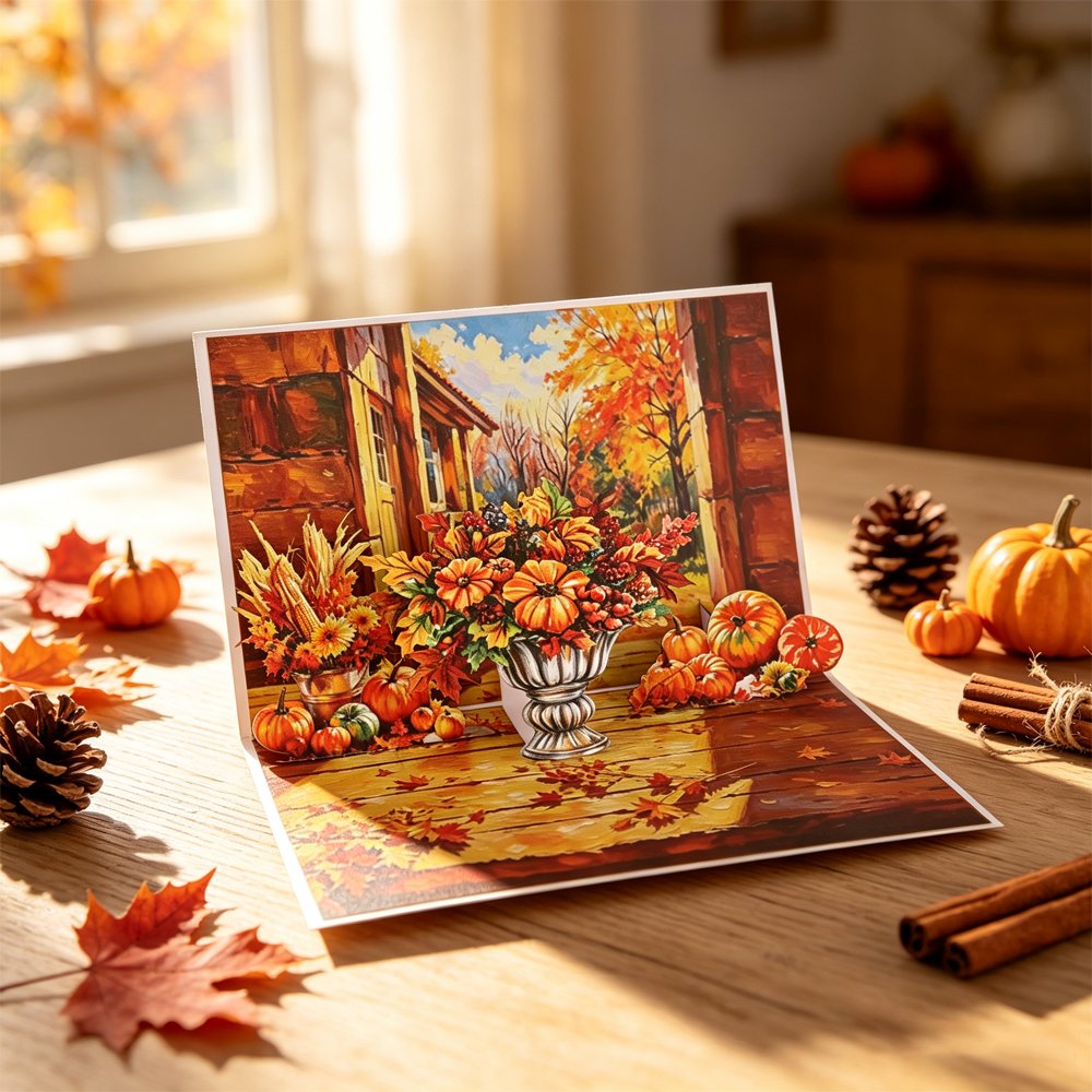 Autumn Thanksgiving 90° Greeting Card