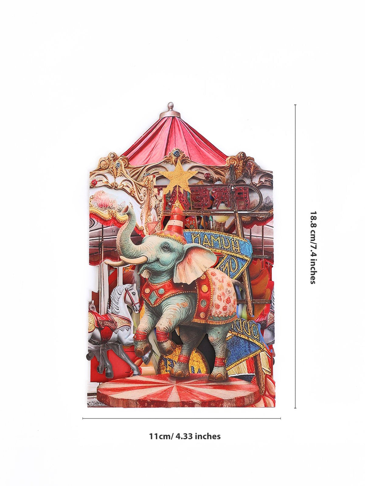 Circus Elephant 3D Pop Up Card