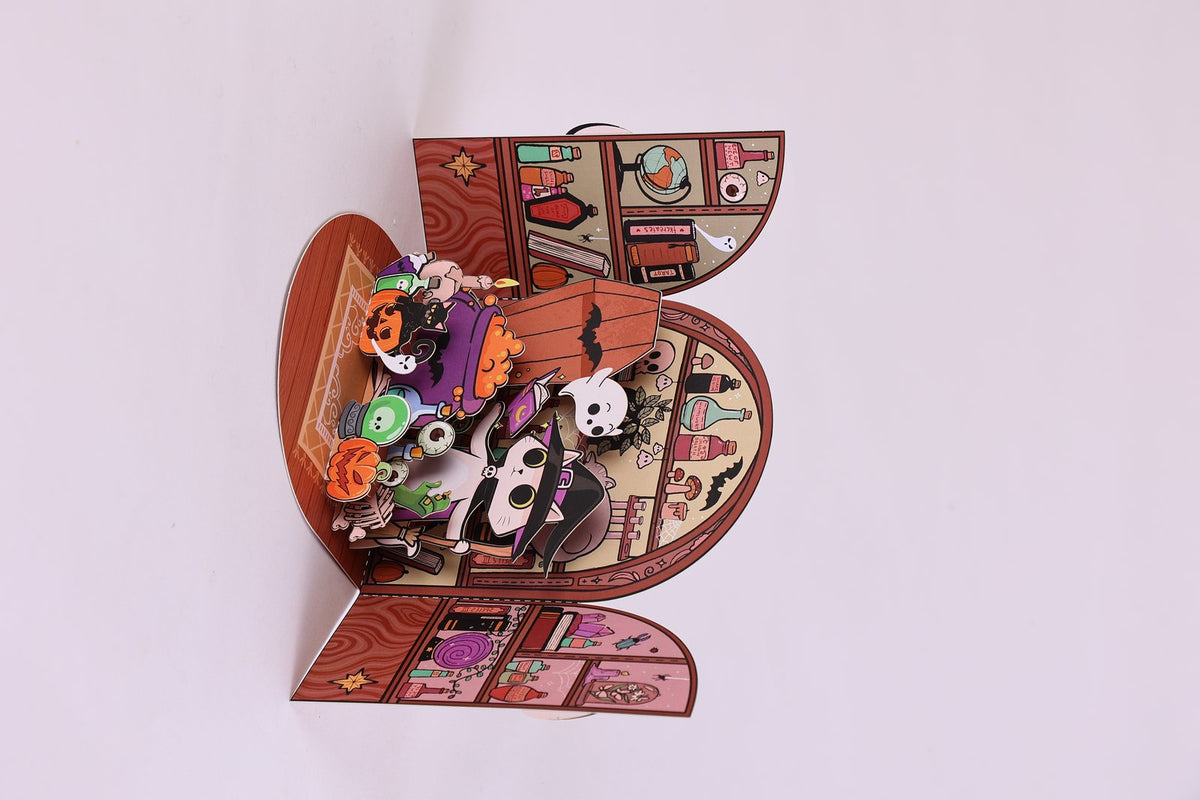 Magic Kitten Double Door 3D Pop Up Card