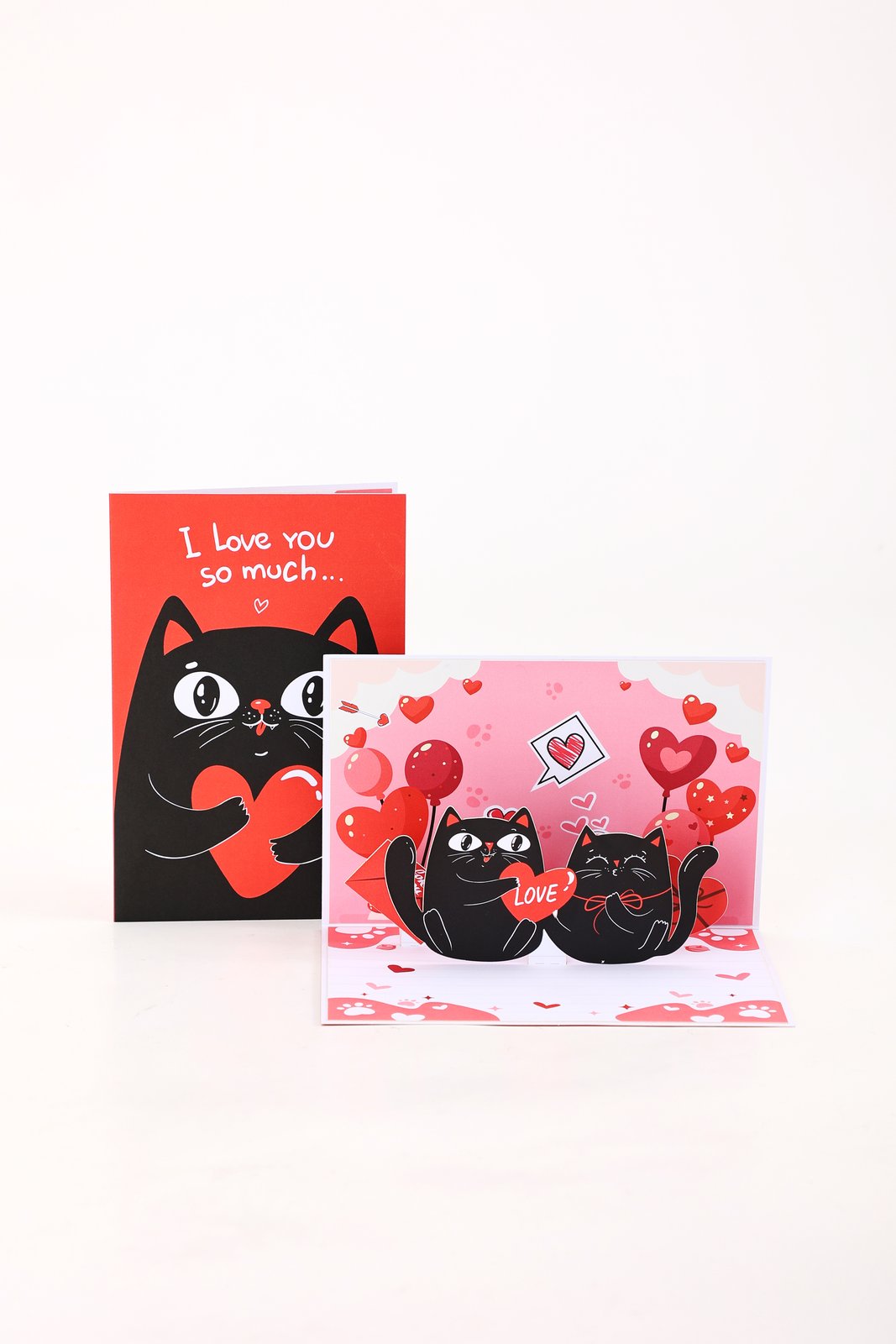 90° Cat Love Greeting Card