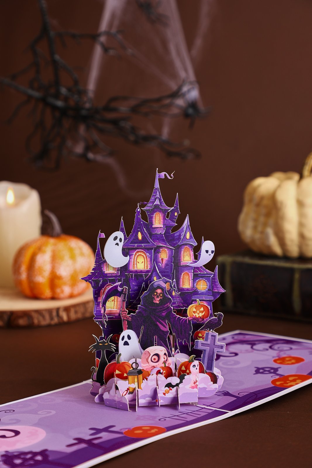 Grim Reaper Castle Greeting Card