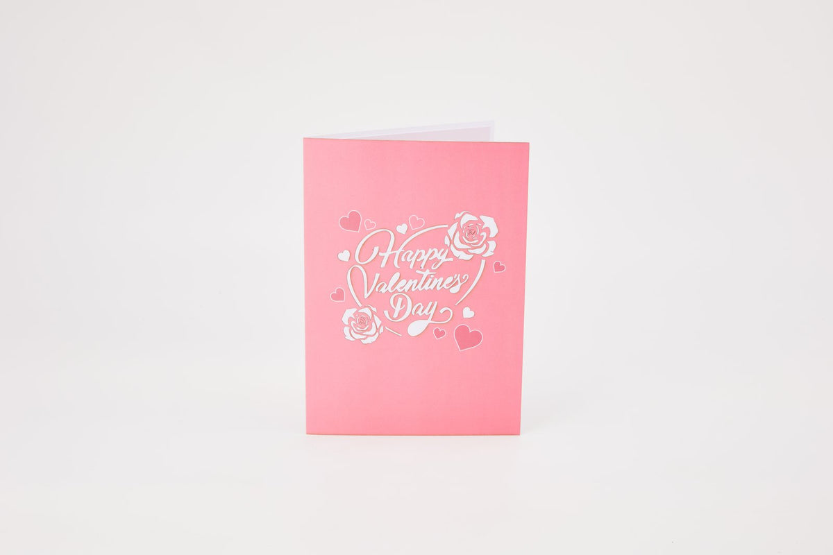 Rose Heart Flower Basket 3D Pop Up Card