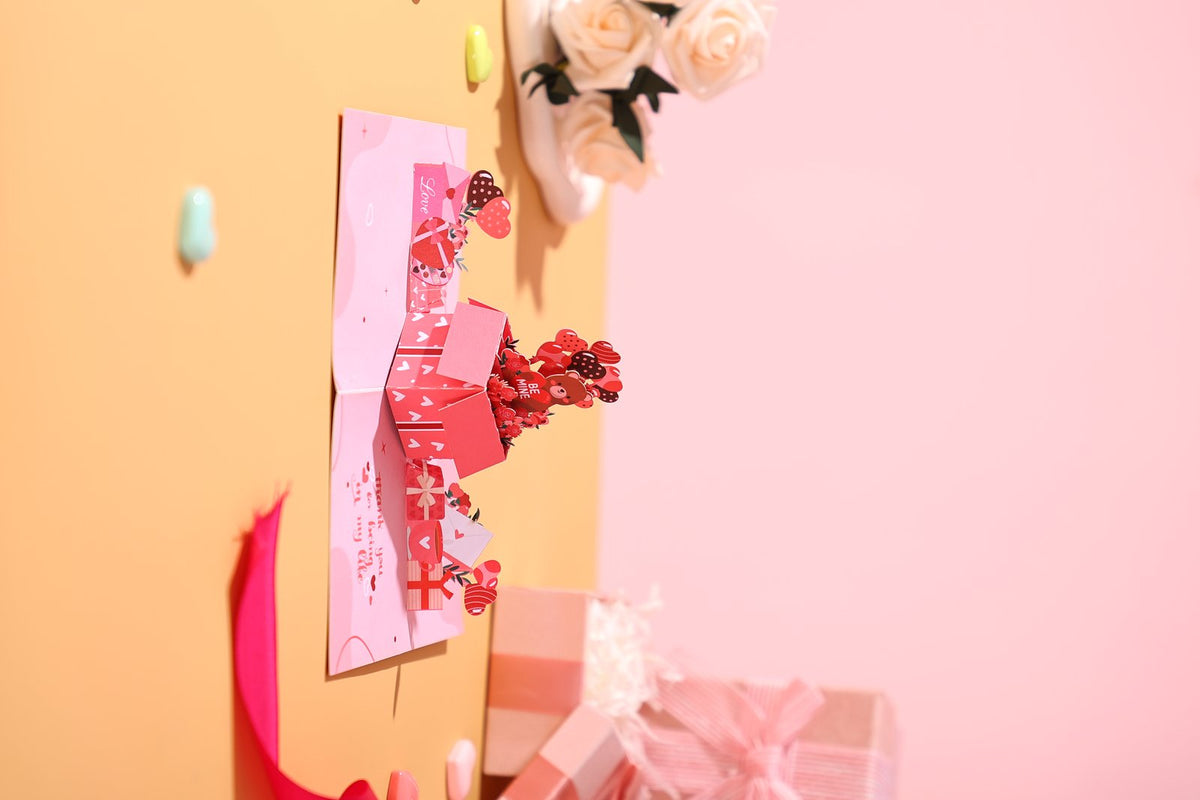 Valentine's Day Heart Bear Pop Up Card