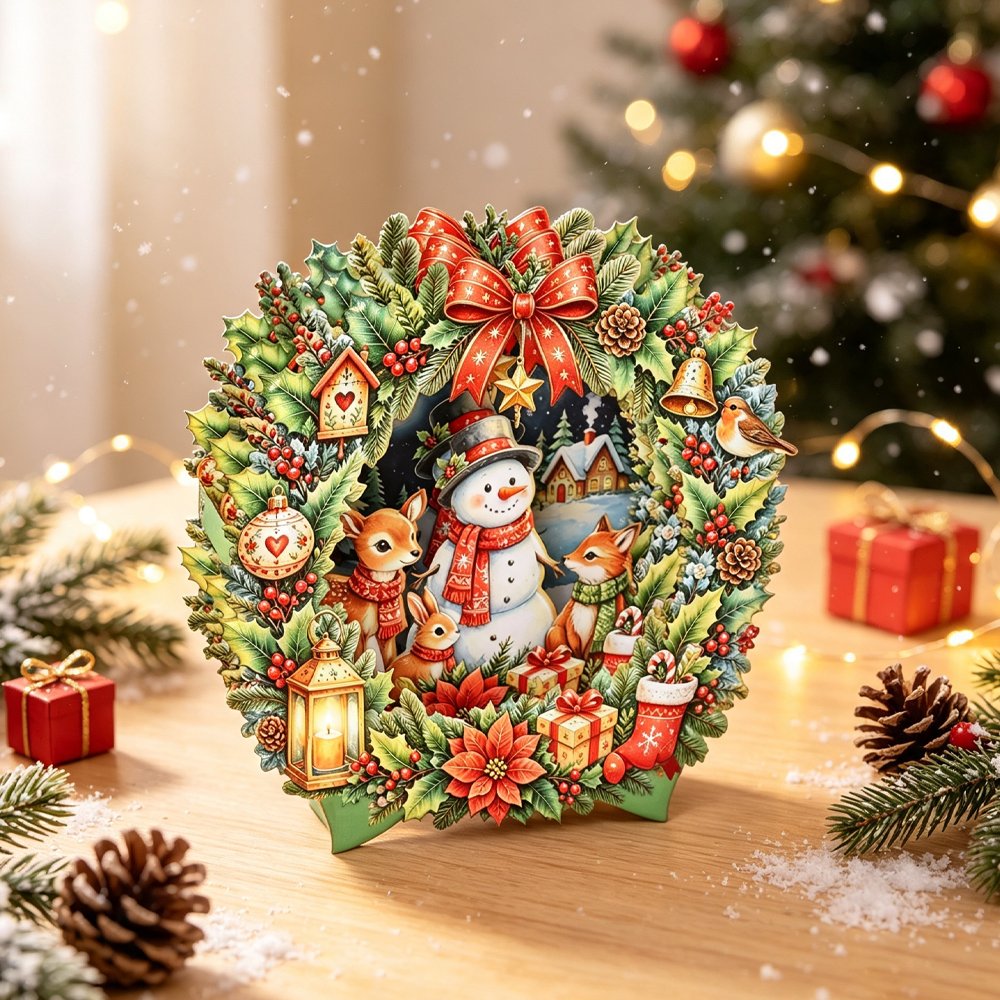 Christmas Beach Double Door Pop Up Card