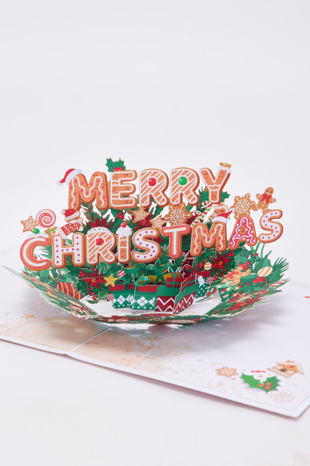 Christmas Happy Floral Wreath Greeting Card
