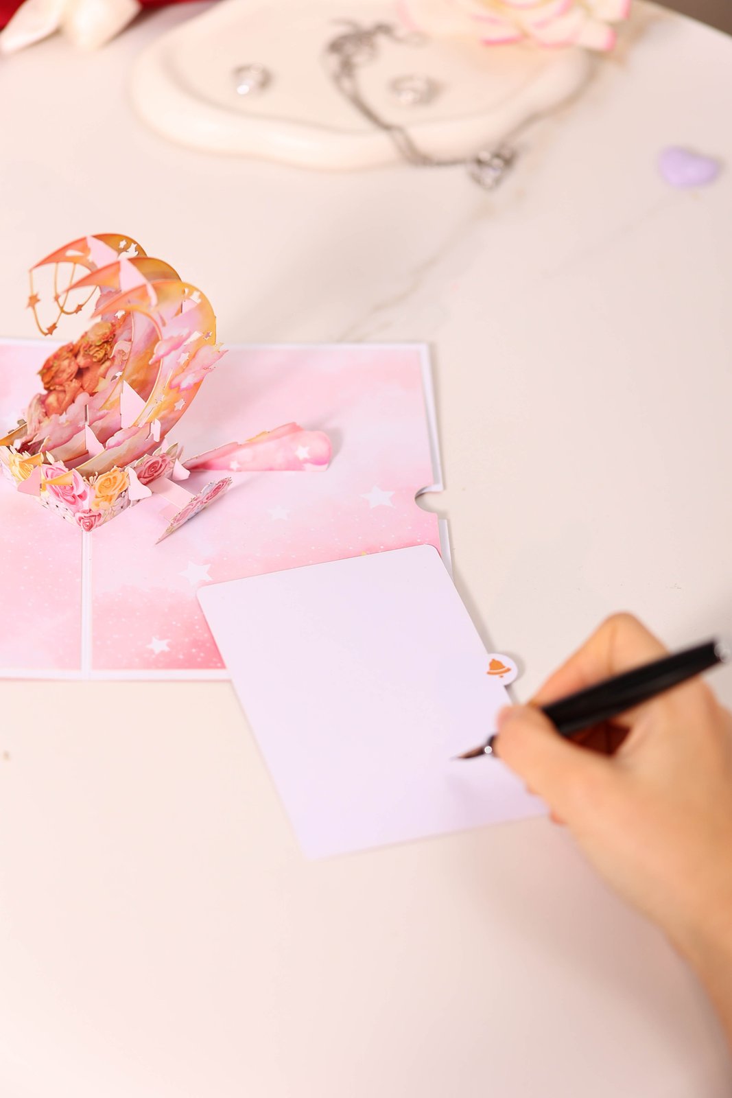 Vintage Angel Moon Pop Up Card