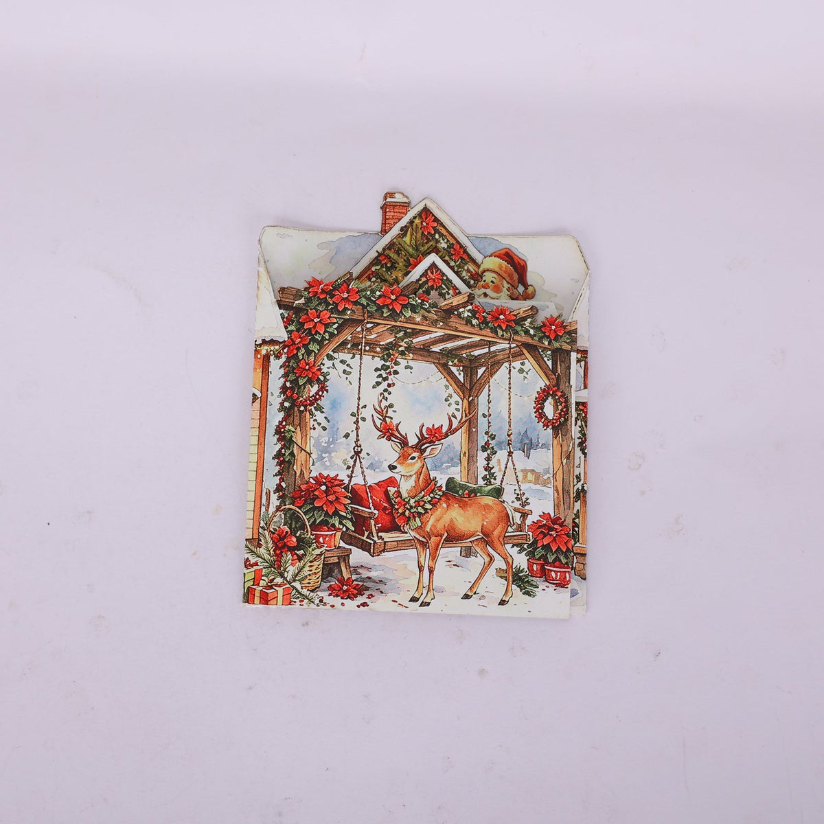 Red Christmas Double Door Pop Up Card