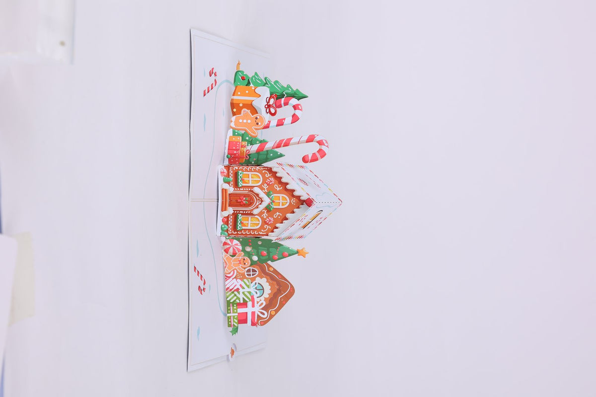 Gingerbread House Christmas Flip Pop Up Card