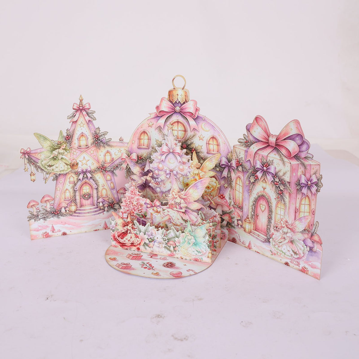 Christmas Colorful Elf Double Door Pop Up Card