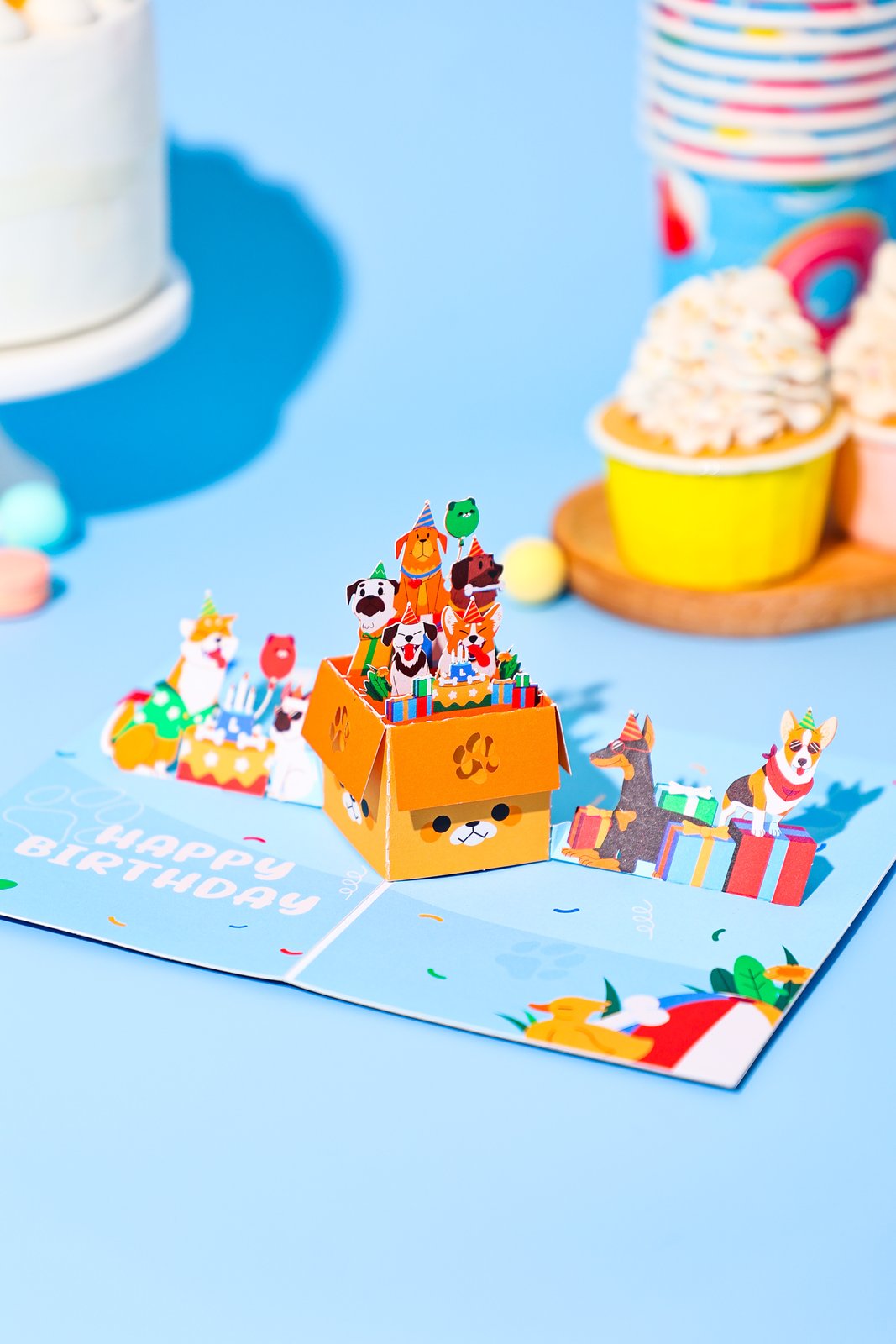 Dog Celebration Happy Birthday Greeting Card