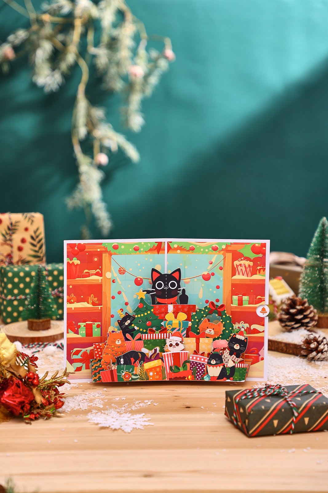 Cat Christmas Party Greeting Card