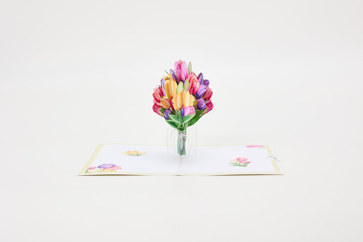 Tulip Flower Vase Pop Up Card