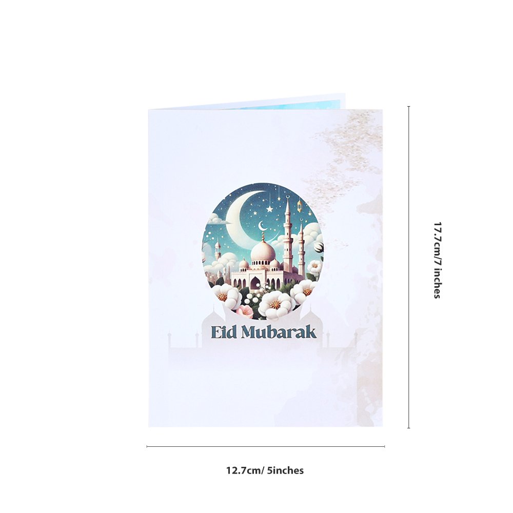 Ramadan Moon Floral Architecture 3D Pop Up Card