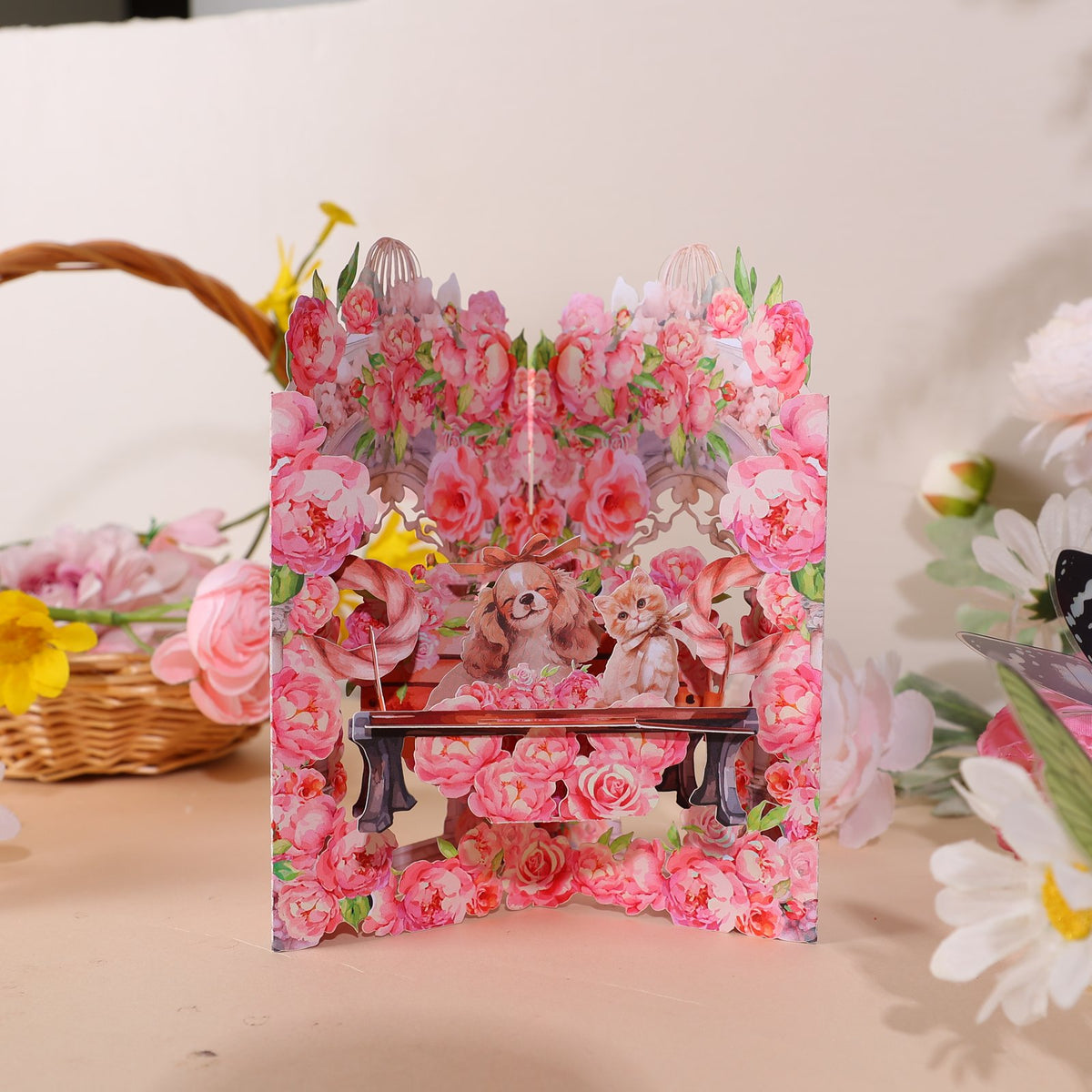 Rose Dog 3D Pop Up Card