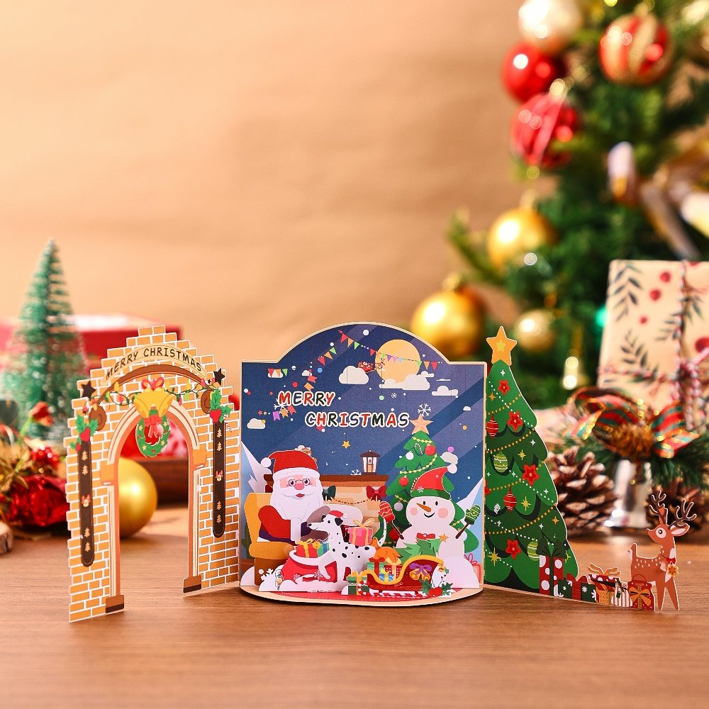 Christmas Triple Door Greeting Card