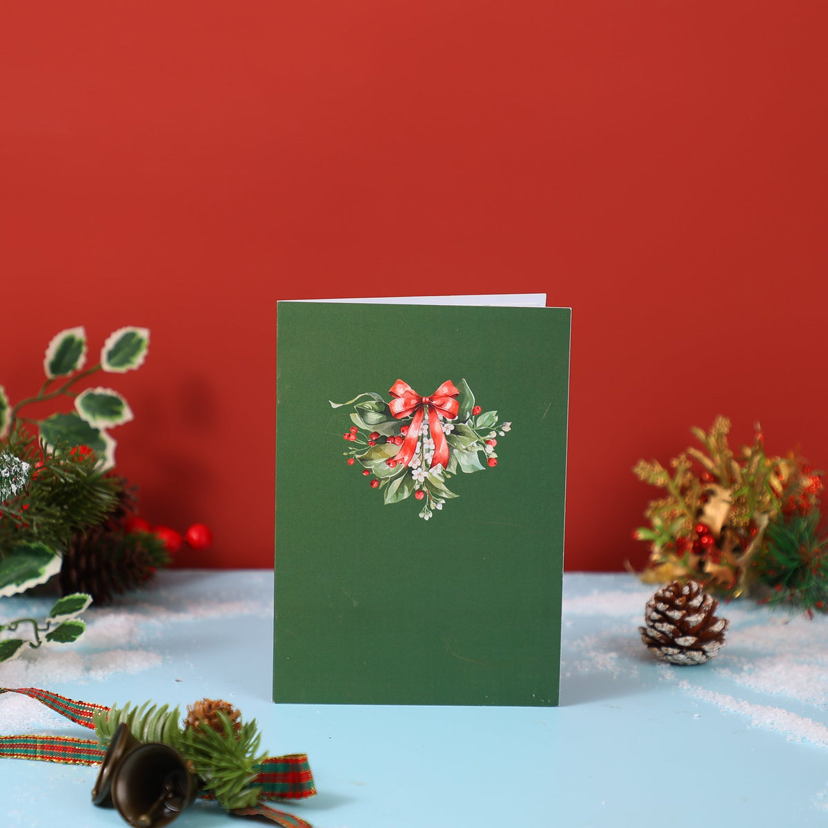 Christmas Floral Wreath 3D Pop Up Card