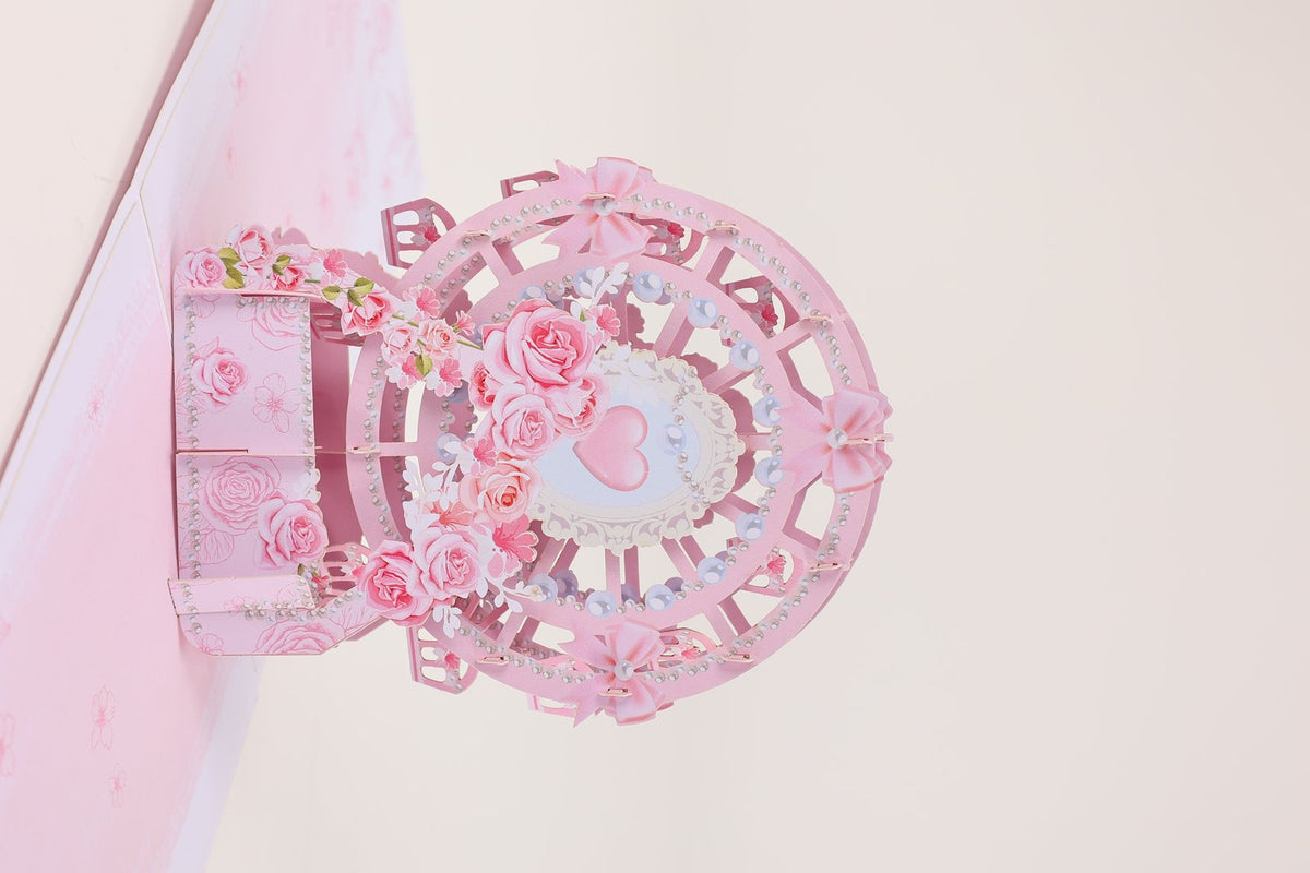 Pink Rose Ferris Wheel Pop Up Card