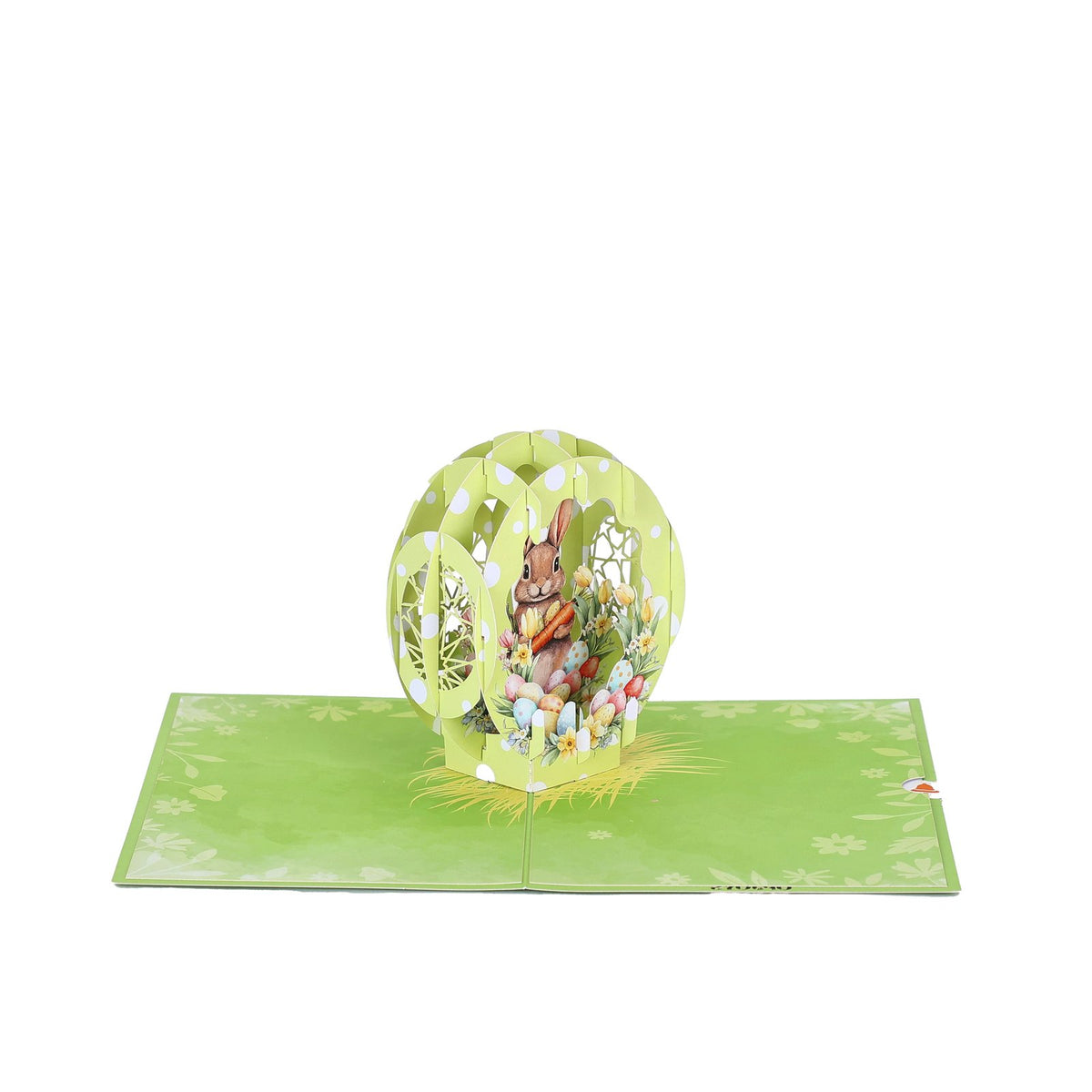 Green Bunny Easter Egg Flip Pop Up Card
