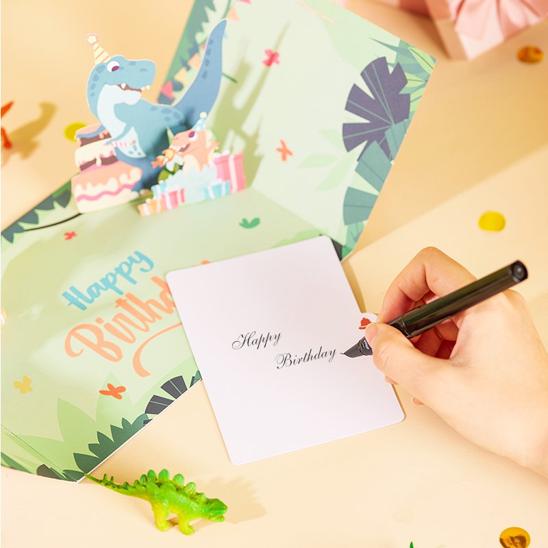 Double Door 3D Pop Up Card Dinosaur