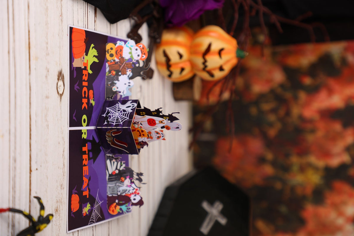 Halloween Ghost Sheet Cat Dog Box 3D Pop Up Card