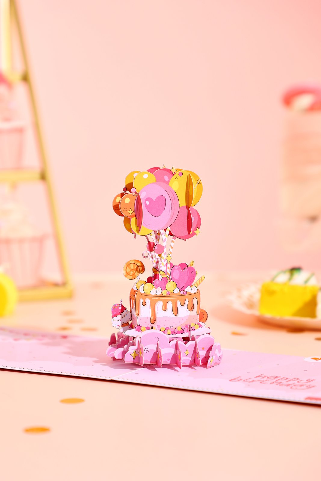 Pink Cake Birthday 3D Pop Up Card