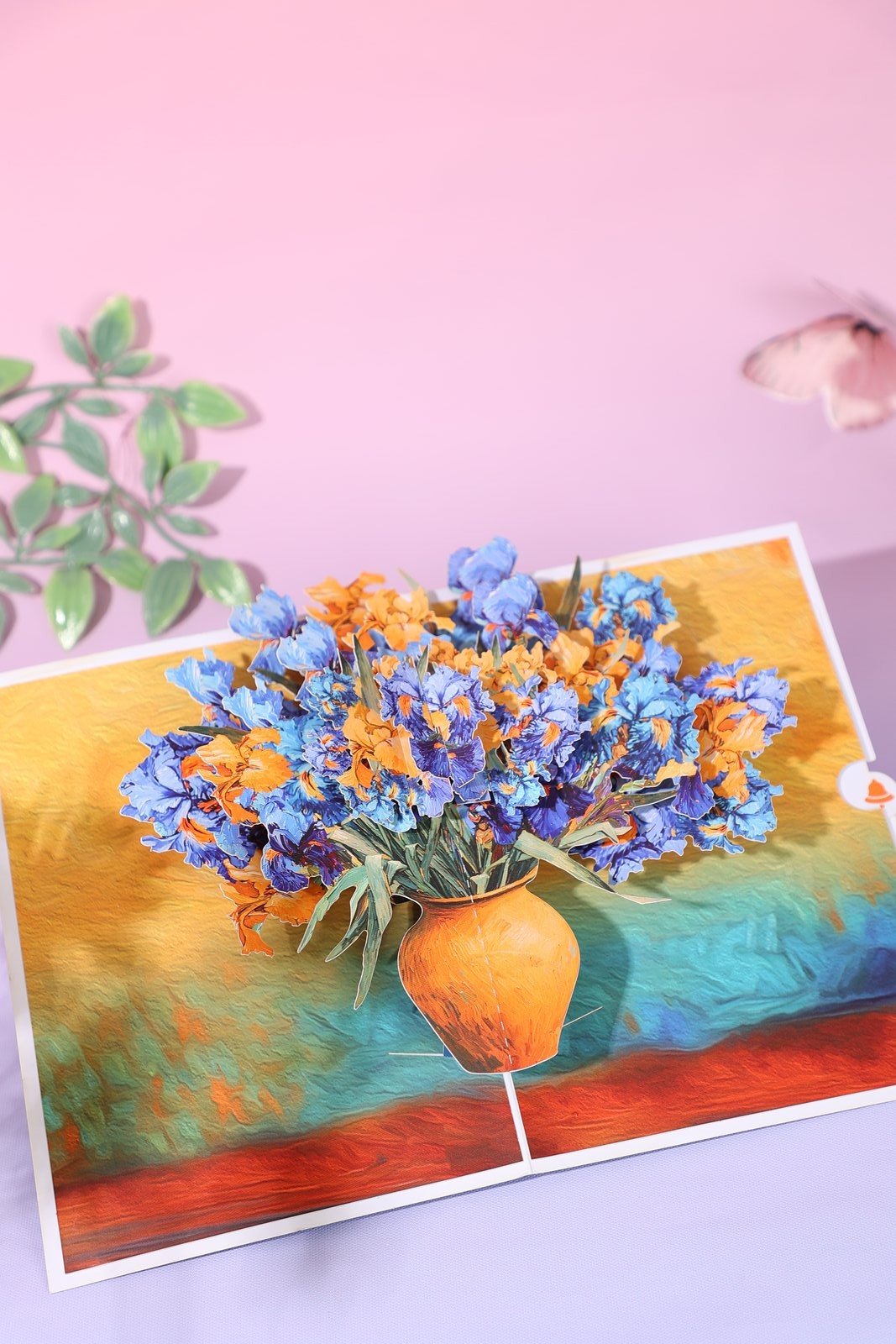 Blue Flower Bouquet Flip Pop Up Card