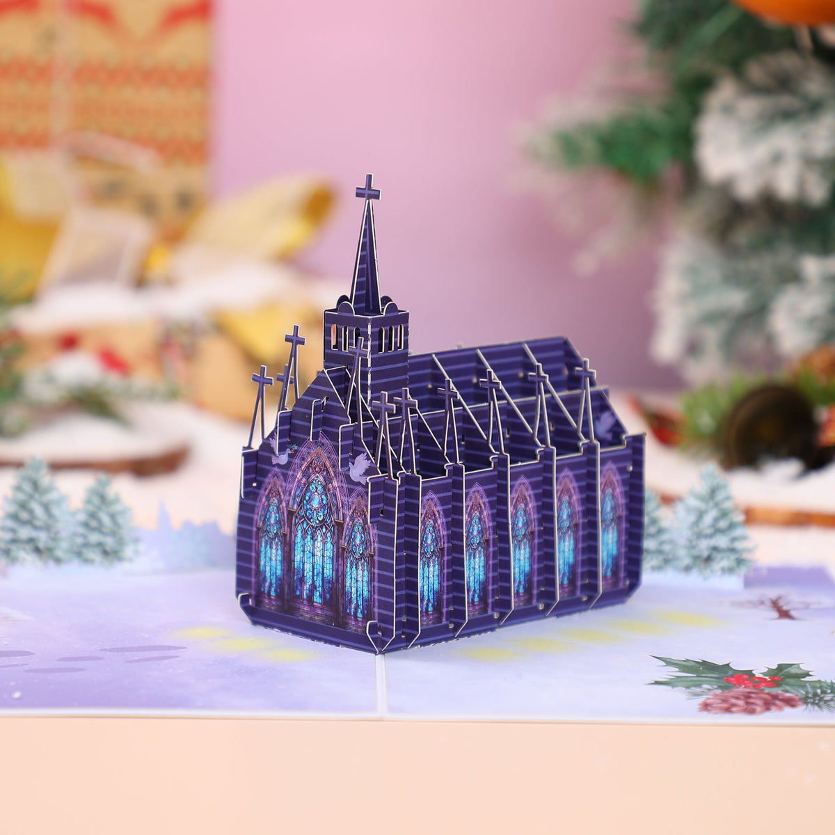 Blue Cathedral 3D Pop Up Card