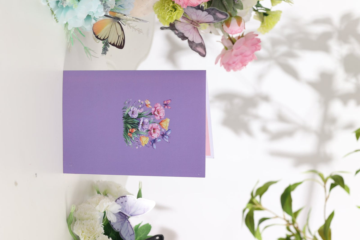 Purple Mother's Day Floral 3D Pop Up Card