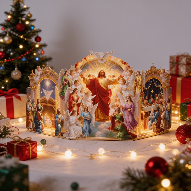 Nativity Double Door Card