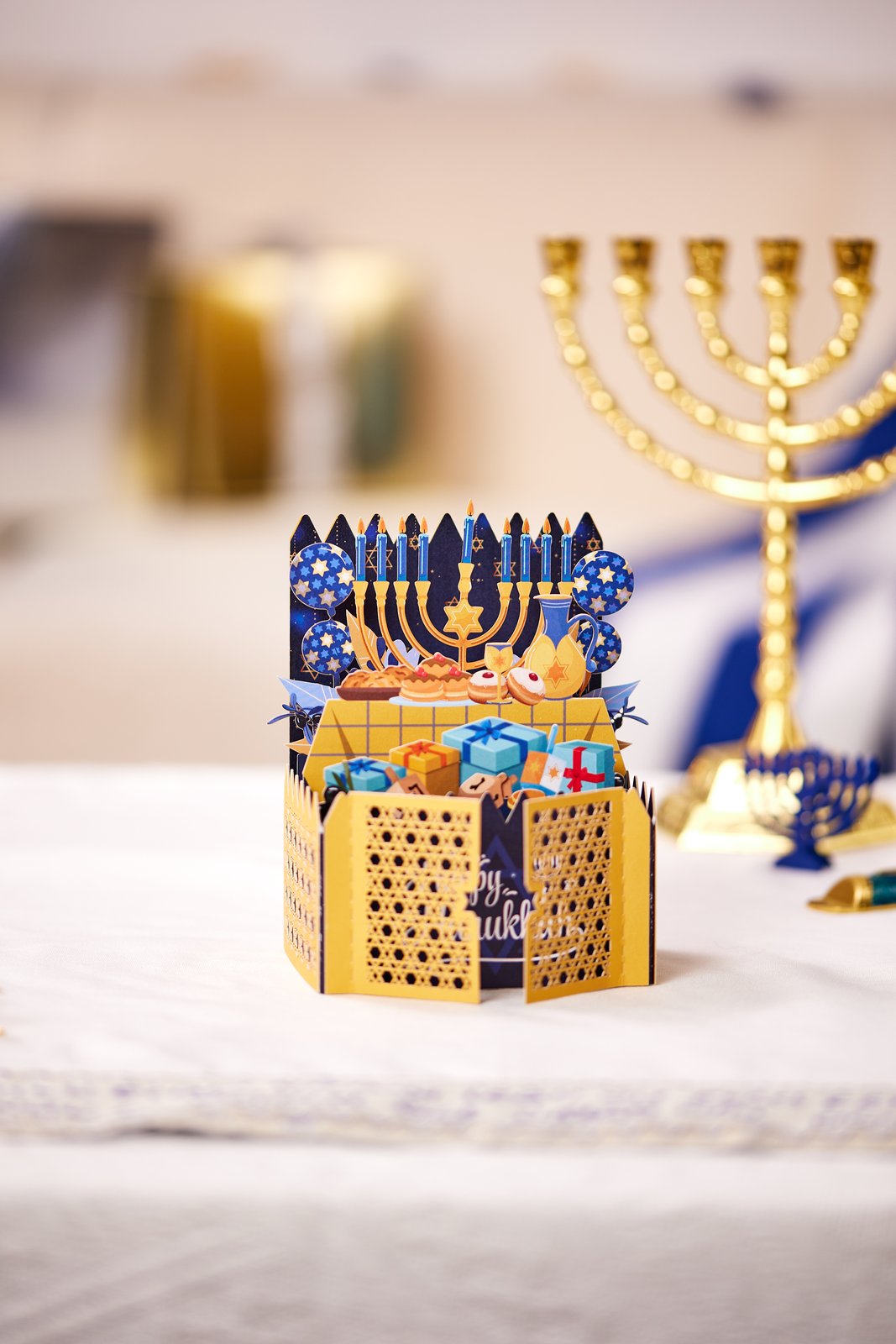 Hanukkah Double Door 3D Pop Up Card
