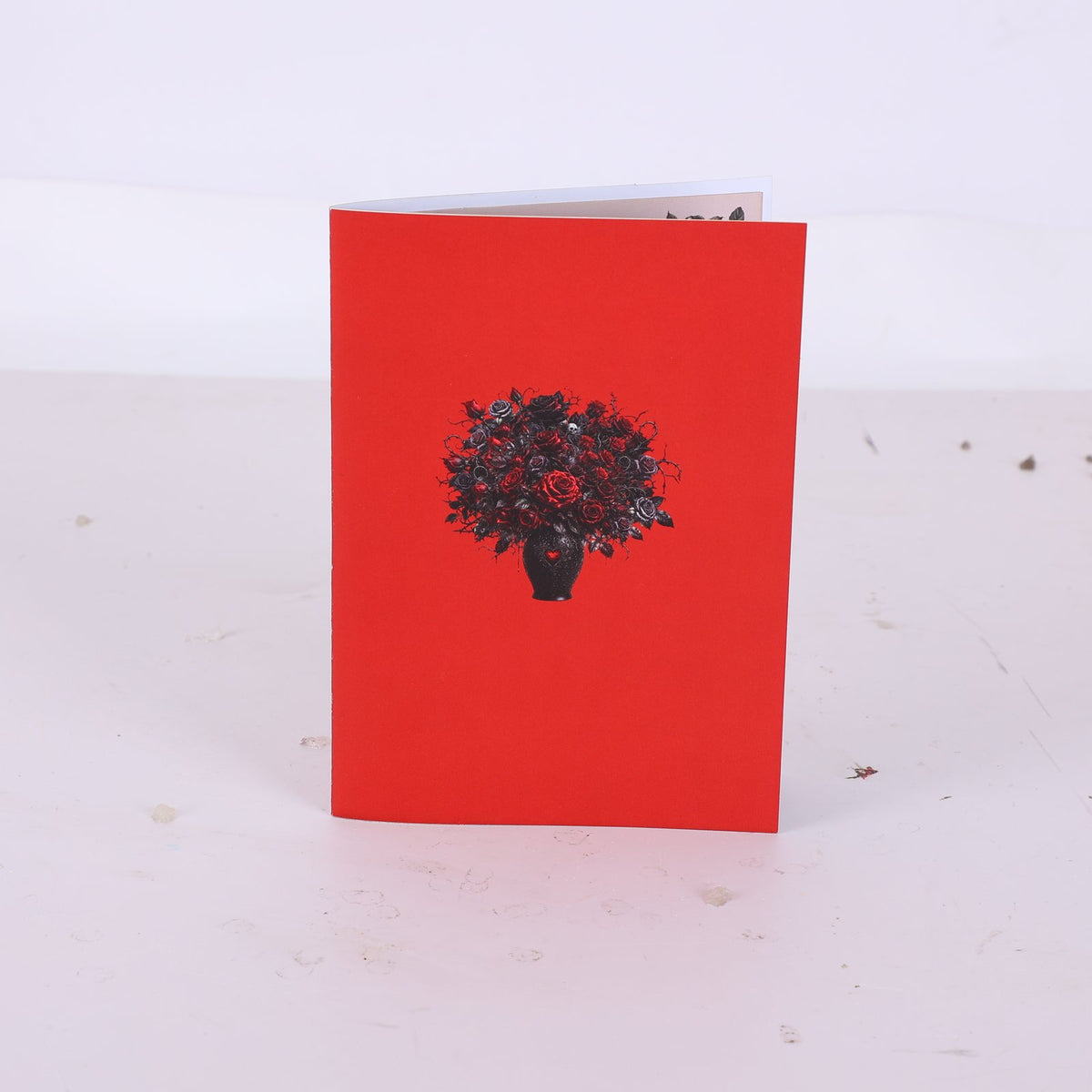 Gothic Red Rose Vase Greeting Card