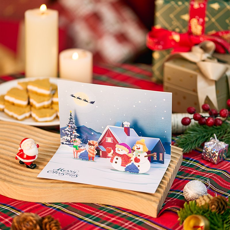 Christmas Snowman 3D Pop Up Card